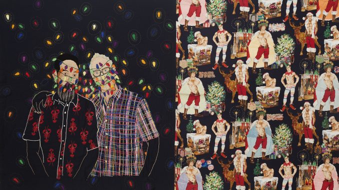 Chiachio & Giannone, El Regalo, 2015, Bordado a mano sobre tela, 125 x 210 cm